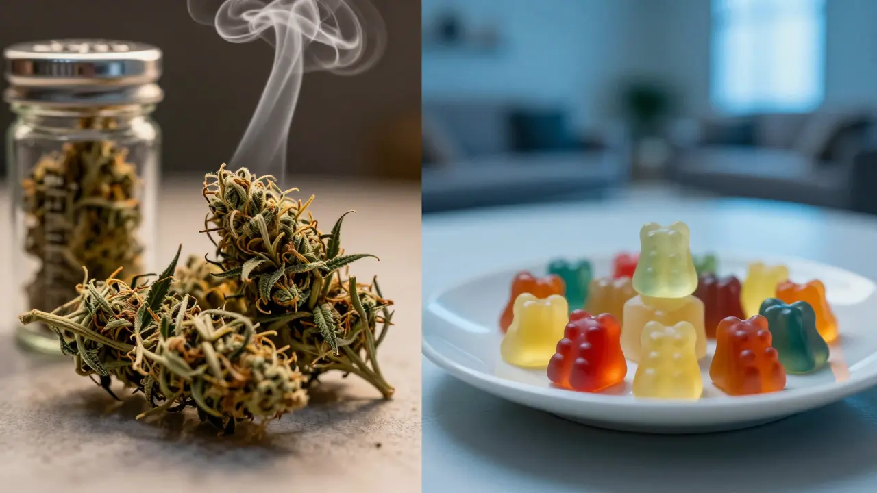 Jsou edibles silnější než flower? Porovnání účinků konopných gumiček a květu
