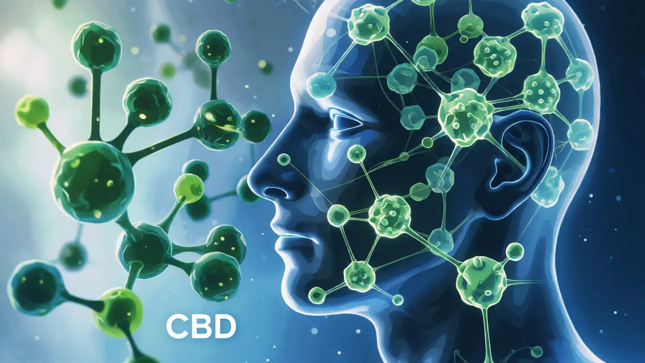 Vizualizace interakce CBD s endokanabinoidním systémem