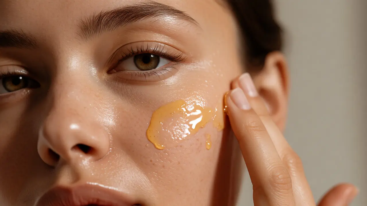 Žena si nanáší regenerační sérum na obličej pro hydratovanou pleť